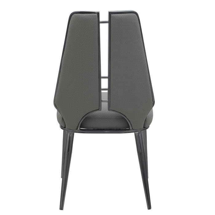 Chintaly TESSA-SC Contemporary Side Chair w/ Graphite Accents - 2 Per Box Graphite SS