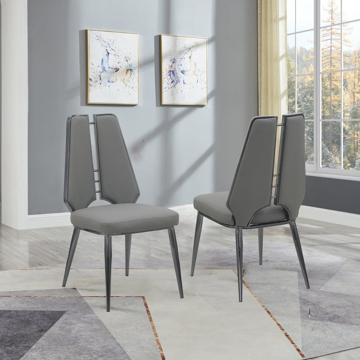 Chintaly TESSA-SC Contemporary Side Chair w/ Graphite Accents - 2 Per Box Graphite SS