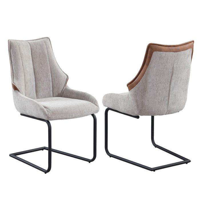 Chintaly EDEN Contemporary Cantilever Side Chair w/ Steel Base - 2 Per Box Matte Black