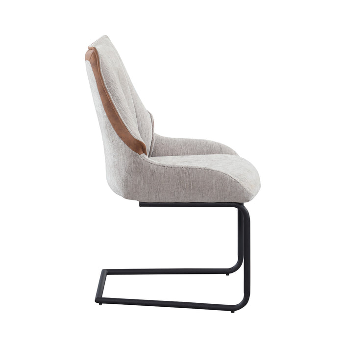 Chintaly EDEN Contemporary Cantilever Side Chair w/ Steel Base - 2 Per Box Matte Black