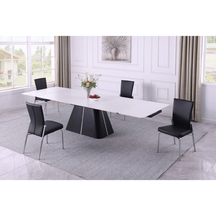 Chintaly MABEL Wooden Pyramid Base w/ Stainless Steel Accents Matte Black