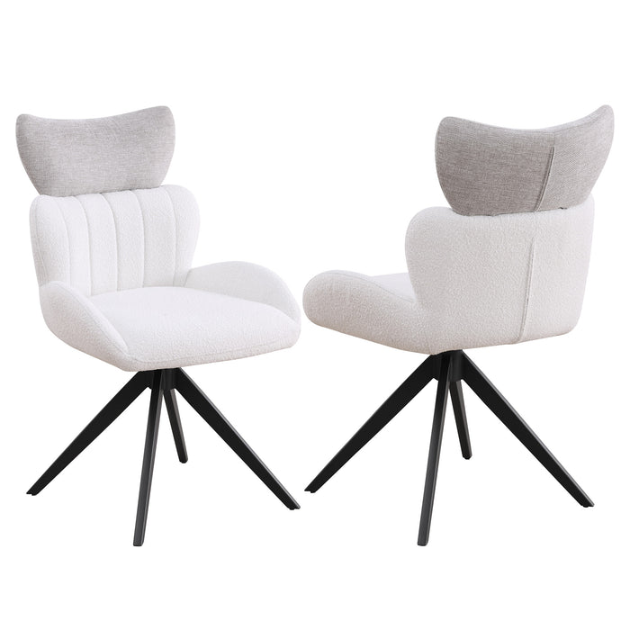 Chintaly NICOLE Contemporary Swivel Side Chair w/ Steel Base - 2 Per Box Matte Black