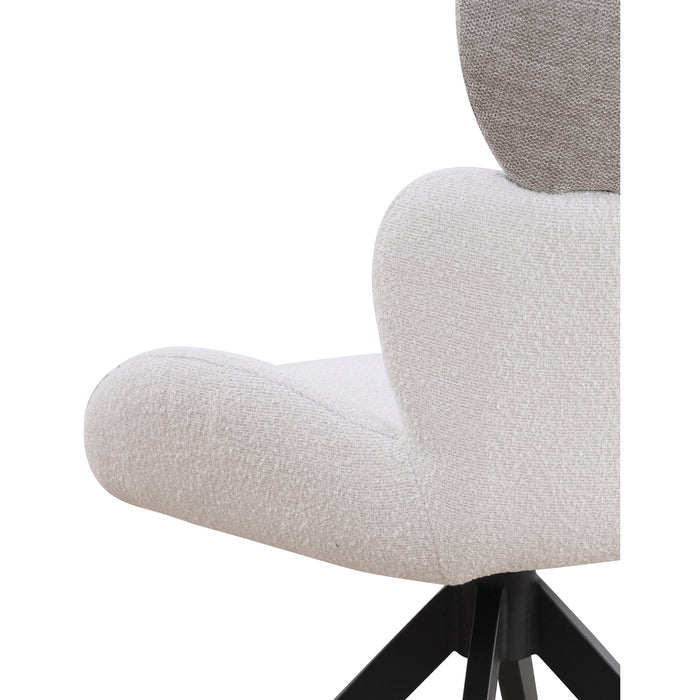 Chintaly NICOLE Contemporary Swivel Side Chair w/ Steel Base - 2 Per Box Matte Black