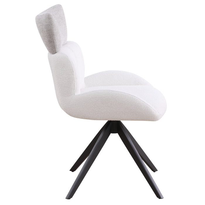 Chintaly NICOLE Contemporary Swivel Side Chair w/ Steel Base - 2 Per Box Matte Black