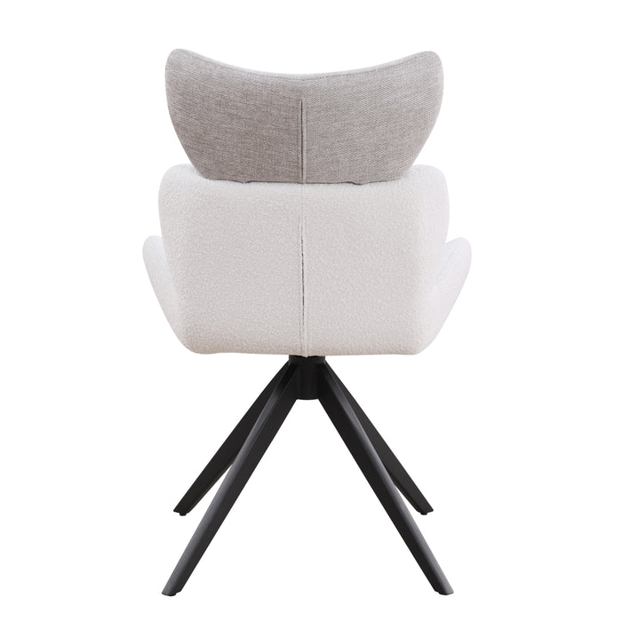 Chintaly NICOLE Contemporary Swivel Side Chair w/ Steel Base - 2 Per Box Matte Black