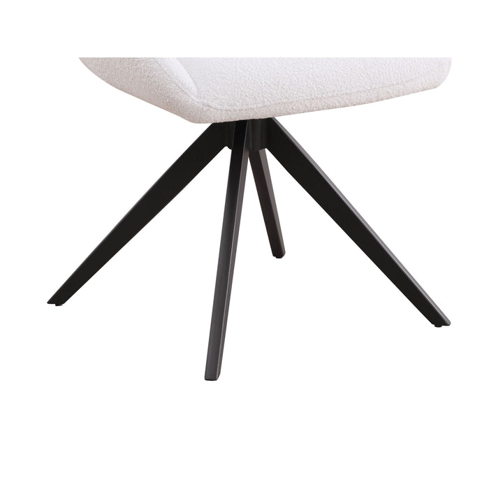 Chintaly NICOLE Contemporary Swivel Side Chair w/ Steel Base - 2 Per Box Matte Black