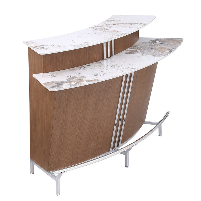 Chintaly RUBY-BAR-WAL Bar Base & Stainless Steel Footrest Polished SS