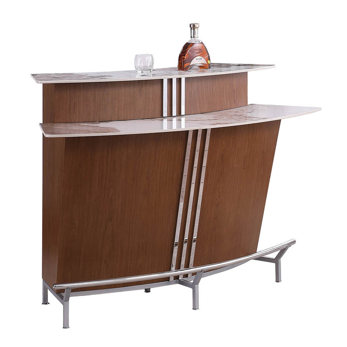 Chintaly RUBY-BAR-WAL Bar Base & Stainless Steel Footrest Polished SS