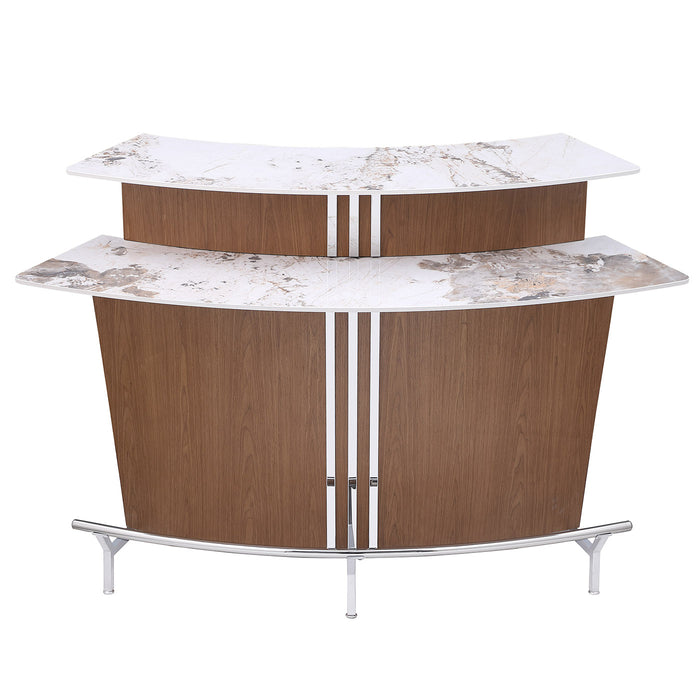 Chintaly RUBY-BAR-WAL Bar Base & Stainless Steel Footrest Polished SS