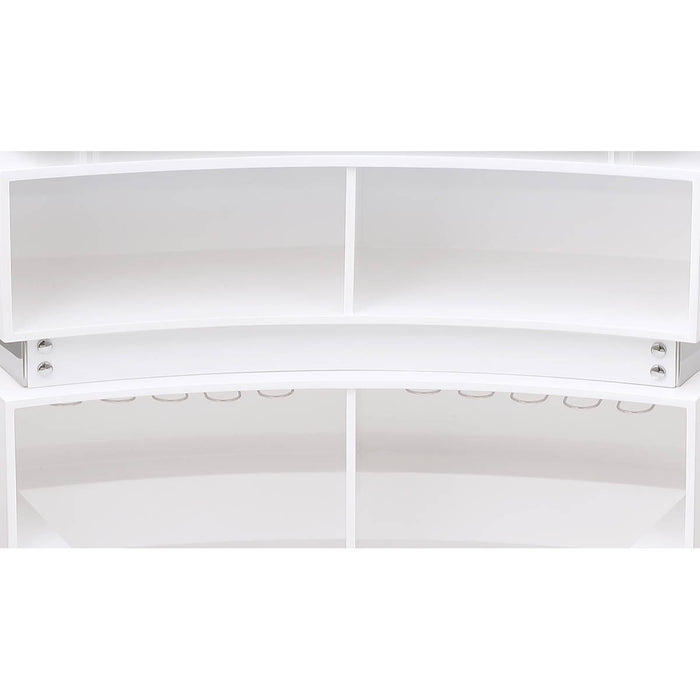 Chintaly XENIA-BAR-WHT-CER Marbleized Ceramic Bar Top Gloss White & Gray