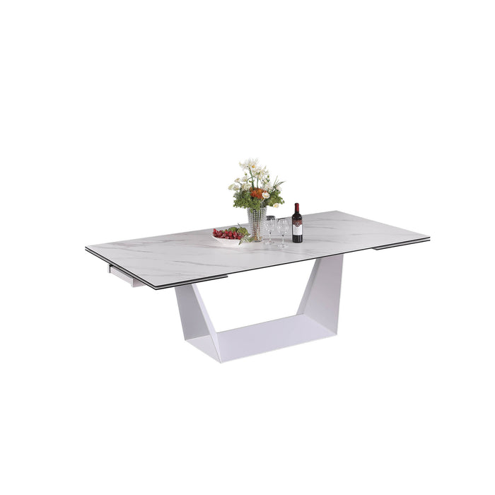 Chintaly SCARLETTE-DT-WHT Art Deco Open Design White Base Matte White