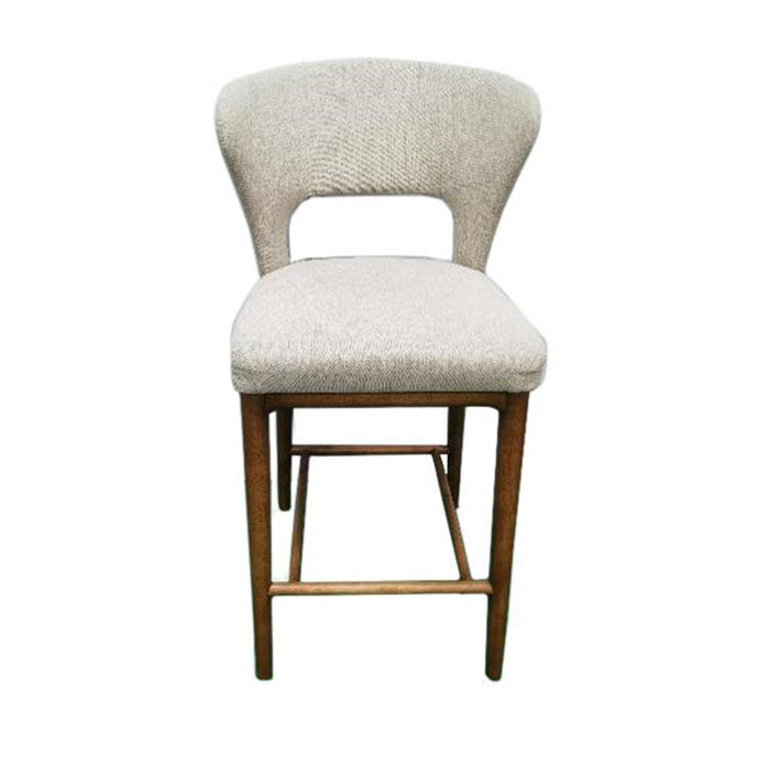 Chintaly ROSE-CS Modern Curved Open-back Counter Height Stool Walnut