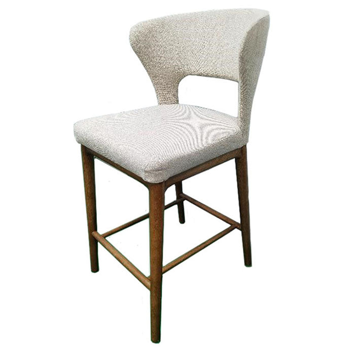 Chintaly ROSE-CS Modern Curved Open-back Counter Height Stool Walnut