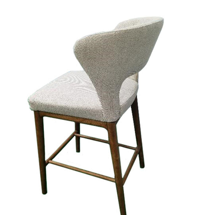 Chintaly ROSE-CS Modern Curved Open-back Counter Height Stool Walnut