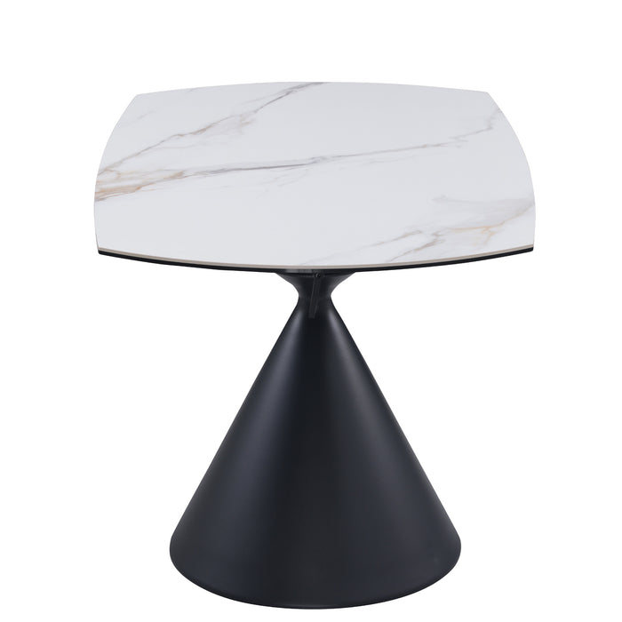 Chintaly JUNIPER Cone Shaped Steel Pedestal Base Matte Charcoal