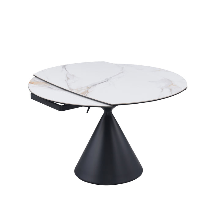 Chintaly JUNIPER Cone Shaped Steel Pedestal Base Matte Charcoal