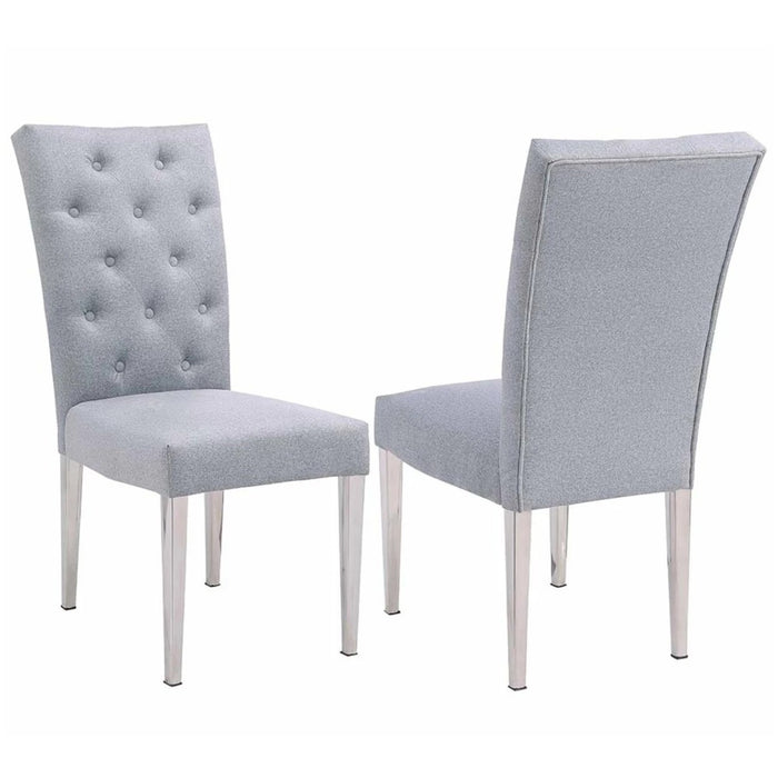 Chintaly JENNIFER Contemporary Dining Set w/ Sintered Stone Table & Tufted Chairs