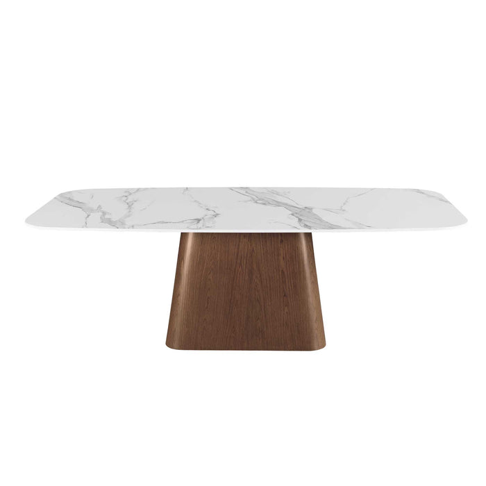 Chintaly KENZA Modern Marbleized Sintered Stone Top Table & Solid Wood Chairs