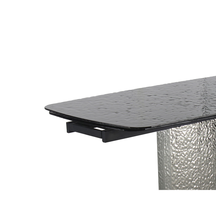 Chintaly NORA Contemporary Dining Set w/ Extendable Textured table & Steel Accent Chairs