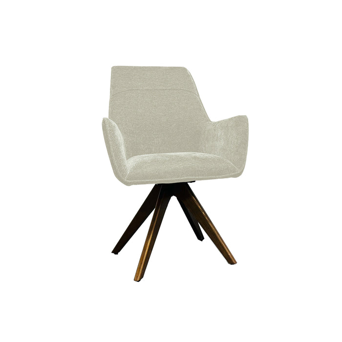 Chintaly SELMA All-wood 7-Piece Dining Set w/ Extendable Table & Swivel Chairs