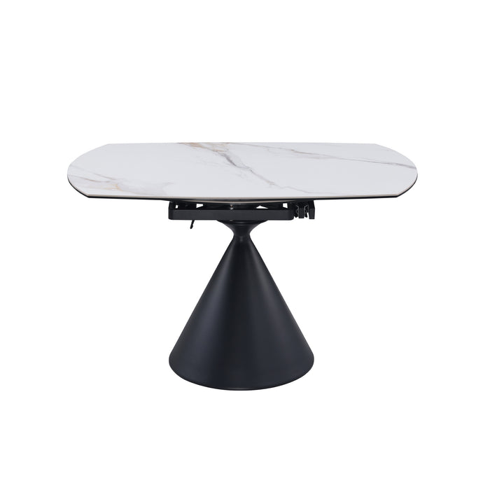 Chintaly JUNIPER Contemporary Dining Set w/ Motion Extension Table & 2-Tone Chairs