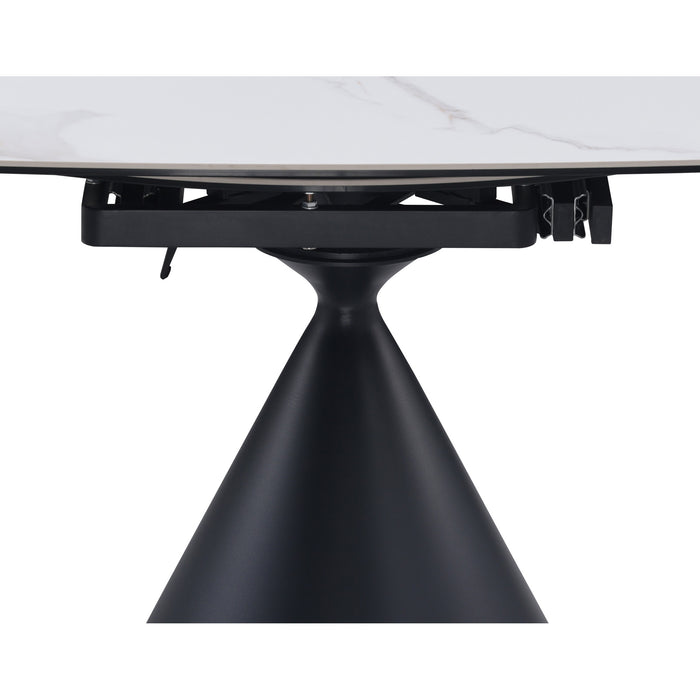 Chintaly JUNIPER Contemporary Dining Set w/ Motion Extension Table & 2-Tone Chairs