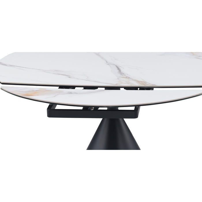 Chintaly JUNIPER Contemporary Dining Set w/ Motion Extension Table & 2-Tone Chairs