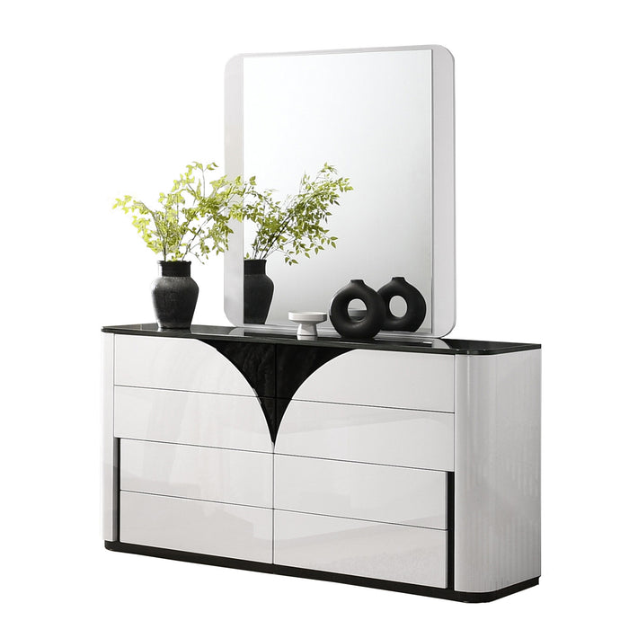 Chintaly OTTAWA 4-Piece Queen Size Bedroom Set w/ Bed, Dresser, Mirror & 1 Nightstand