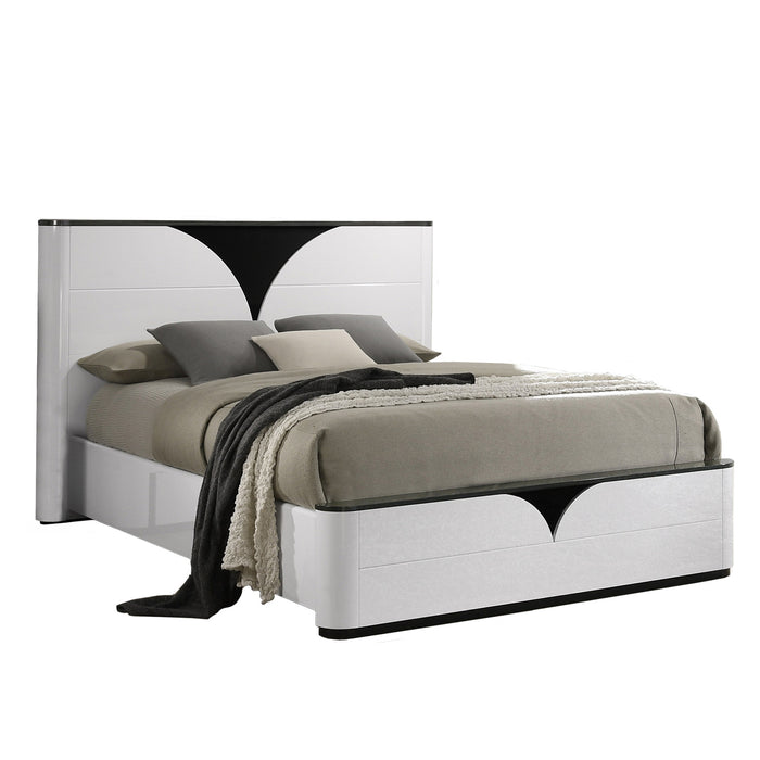 Chintaly OTTAWA 4-Piece King Size Bedroom Set w/ Bed, Dresser, Mirror & 1 Nightstand