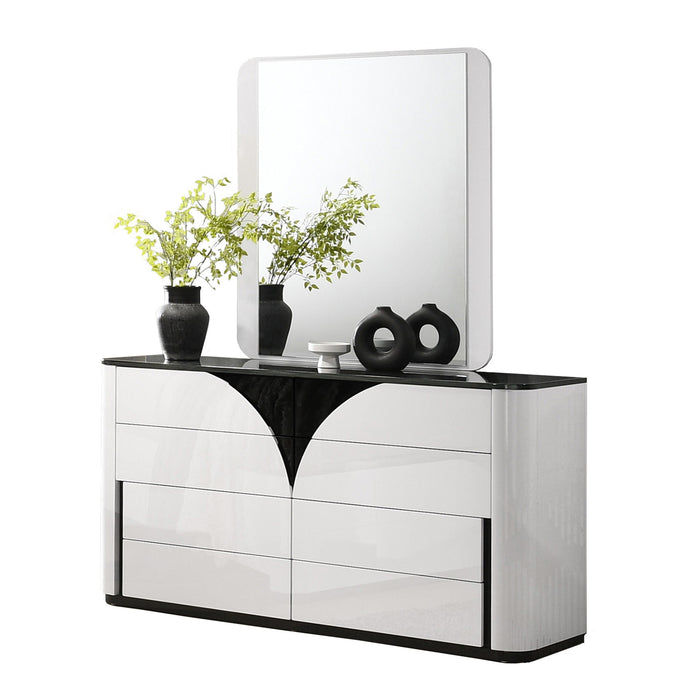 Chintaly OTTAWA 5-Piece King Size Bedroom Set w/ Bed, Dresser, Mirror & 2 Nightstands