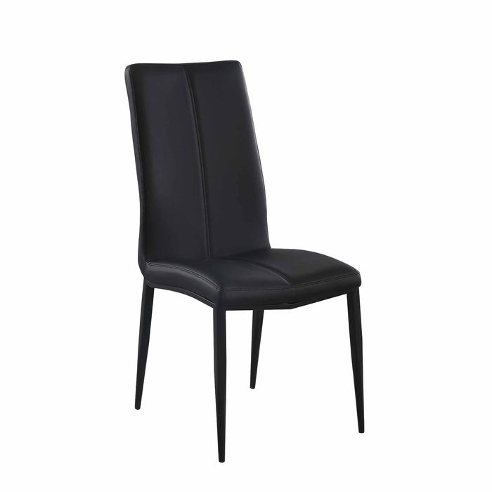Chintaly ALEXANDRA Contemporary Side Chair w/ Double Stitched Back - 4 per box Matte Black