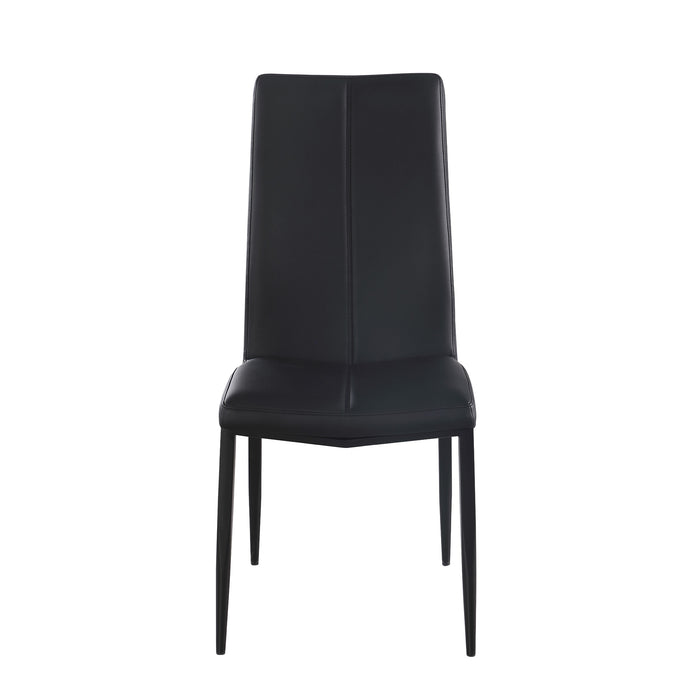 Chintaly ALEXANDRA Contemporary Side Chair w/ Double Stitched Back - 4 per box Matte Black