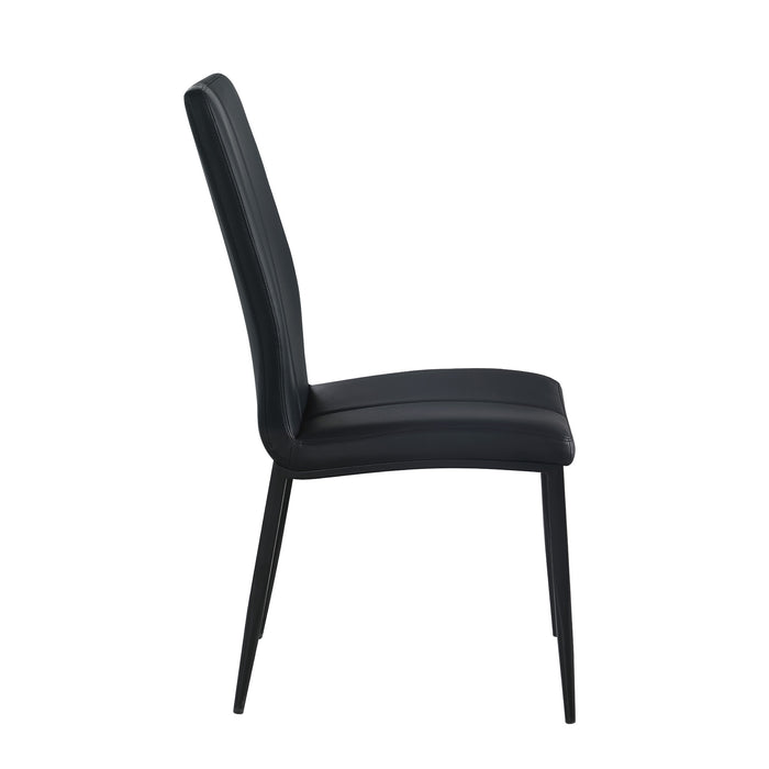 Chintaly ALEXANDRA Contemporary Side Chair w/ Double Stitched Back - 4 per box Matte Black