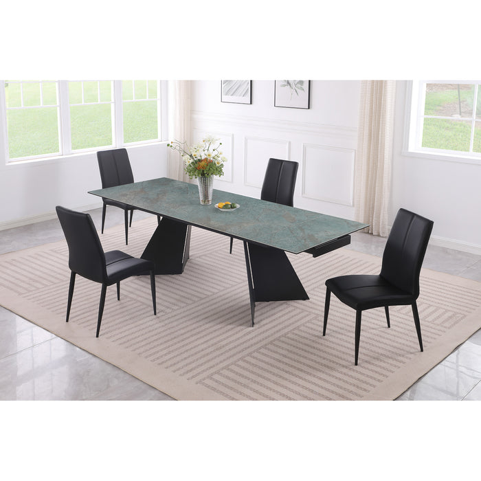 Chintaly ALEXANDRA Contemporary Side Chair w/ Double Stitched Back - 4 per box Matte Black