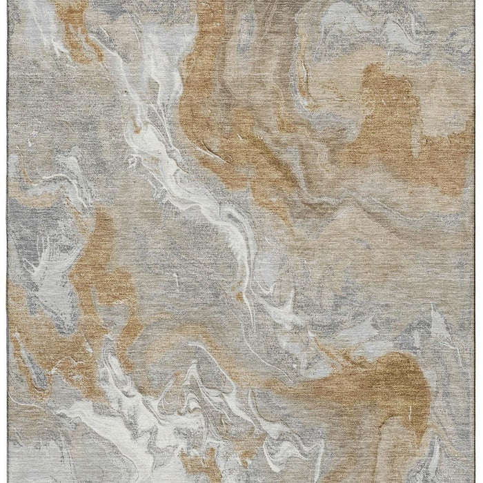10' X 14' Abstract Washable Area Rug With UV Protection (697074) - Graphite / Beige / Ivory