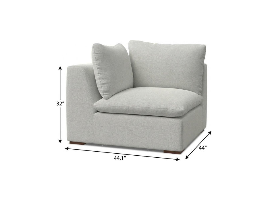 44" Fabric Modular Sofa With Brown Legs - Gray