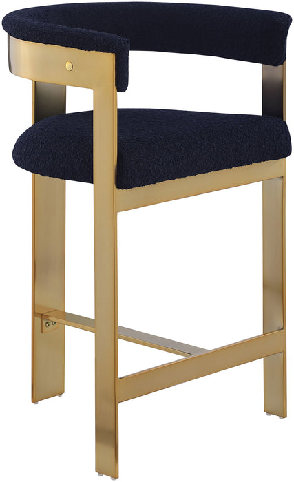 Romeo - Boucle Counter Stool With Gold Base (Set of 2)