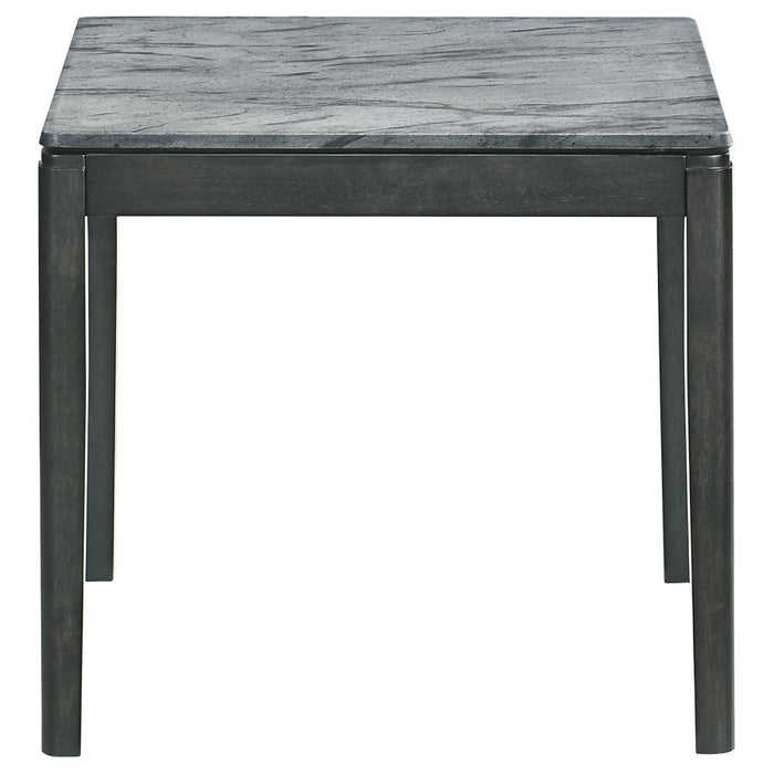 Mozzi - Square End Table Faux Marble - Gray And Black