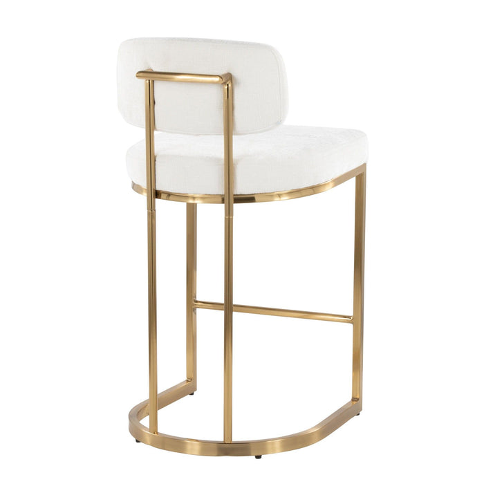 Demi - Fixed-Height Barstool (Set of 2) - Gold Metal Base