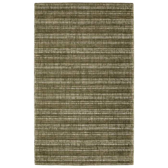 10' X 13' Striped Hand Tufted Area Rug - Green And Ivory