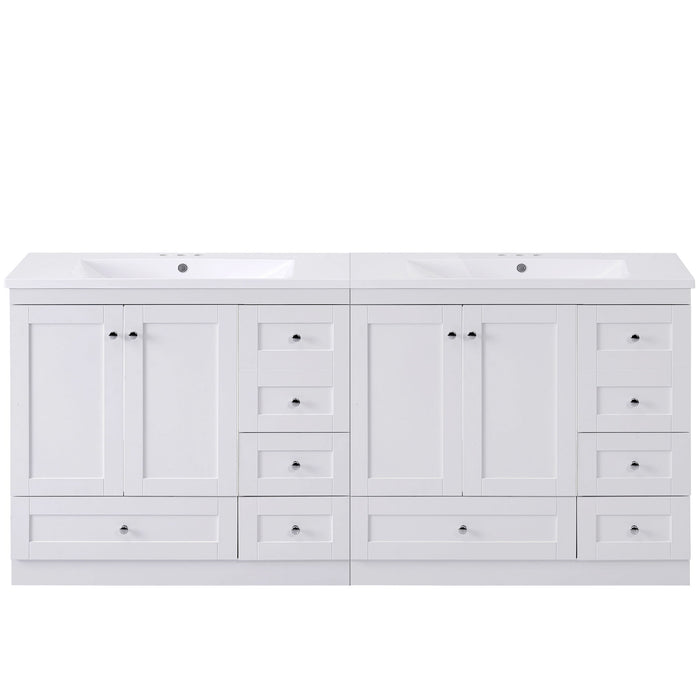 Giga shaker free-standing bathroom vanity cabinet with soft-close drawers and doors, featuring a sleek sink and modern design