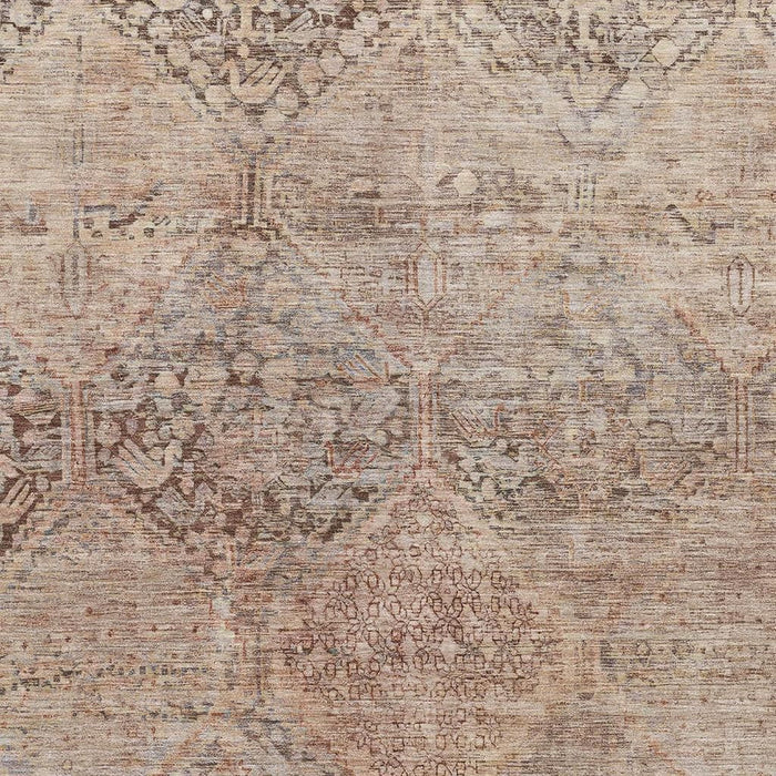 10' X 14' Geometric Washable Area Rug With UV Protection (699939) - Copper / Gray
