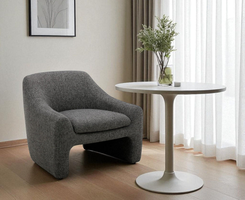 Upholstered Fabric Dining Arm Chair - Dark Gray