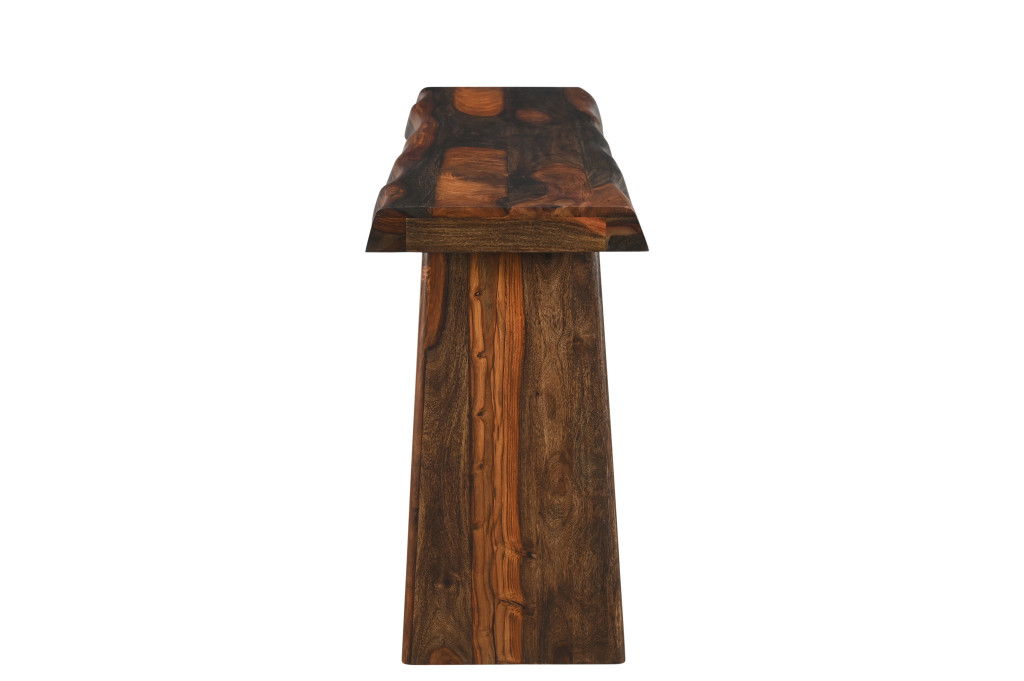 Solid Wood Frame Console Table - Dark Brown
