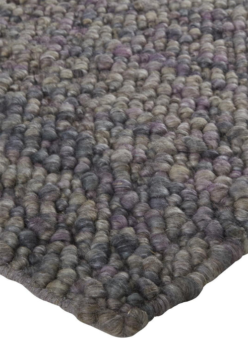 5' x 8' Wool Hand Woven Distressed Area Rug - Purple And Gray