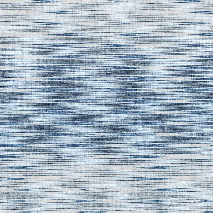 9' X 12' Abstract Washable Area Rug With UV Protection - Ivory And Blue