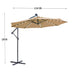 Giga 10 ft taupe outdoor cantilever patio umbrella with LED lights, metal frame, easy open, and hanging design for shade and ambiance.
