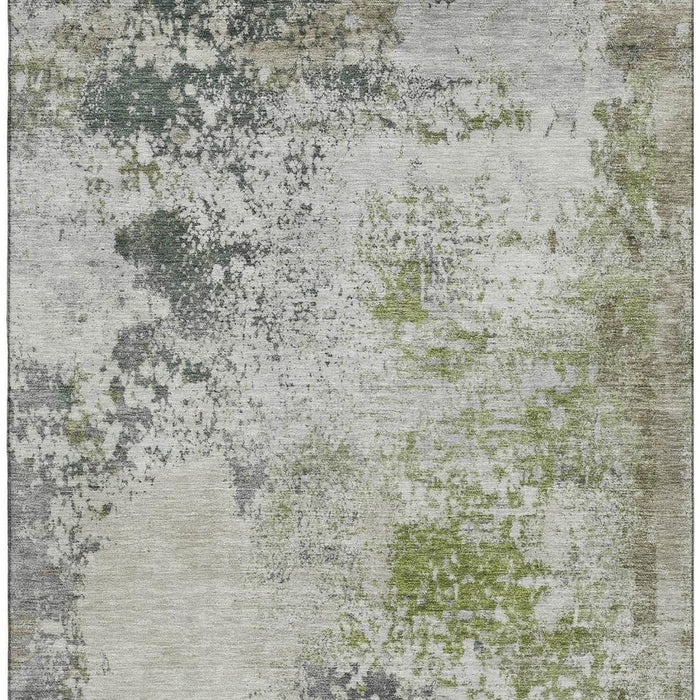 10' X 14' Abstract Washable Area Rug With UV Protection (717062) - Linen / Gray