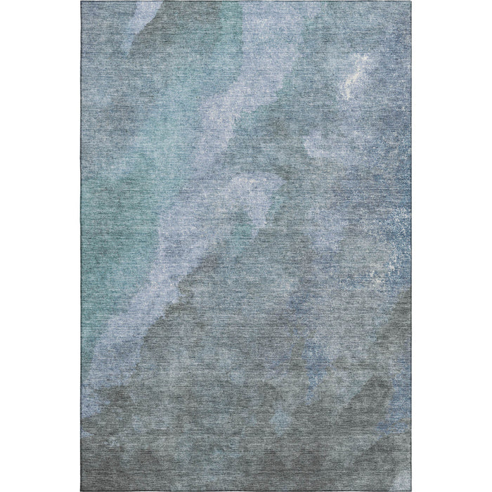 10' X 14' Abstract Washable Area Rug With UV Protection (710058) - Blue / Gray