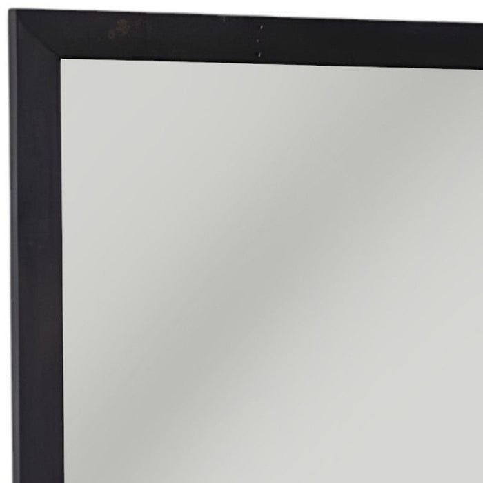 28" Solid Framed Accent Mirror - Dark Brown